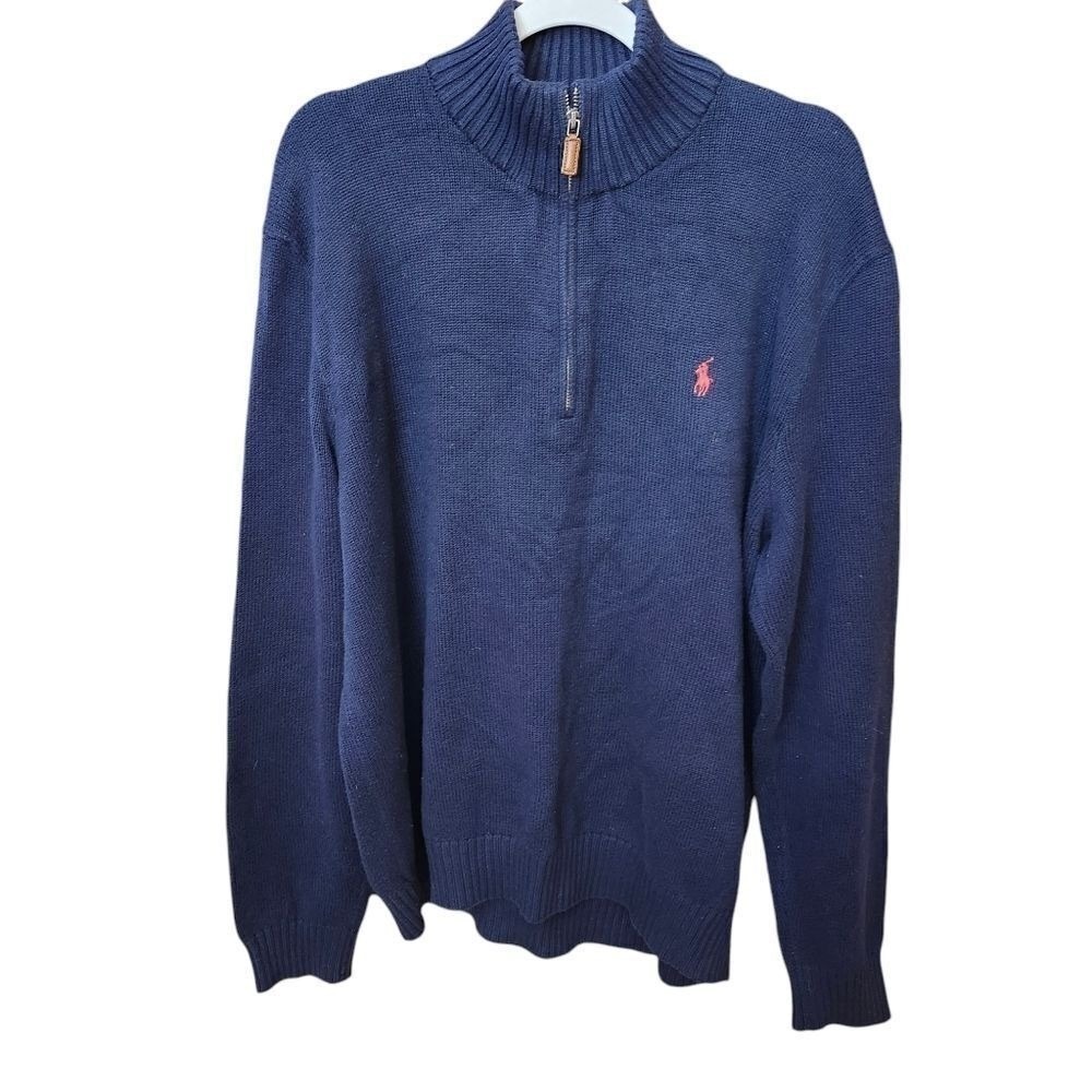Polo by Ralph Lauren Navy Blue Zip Up Sweater
